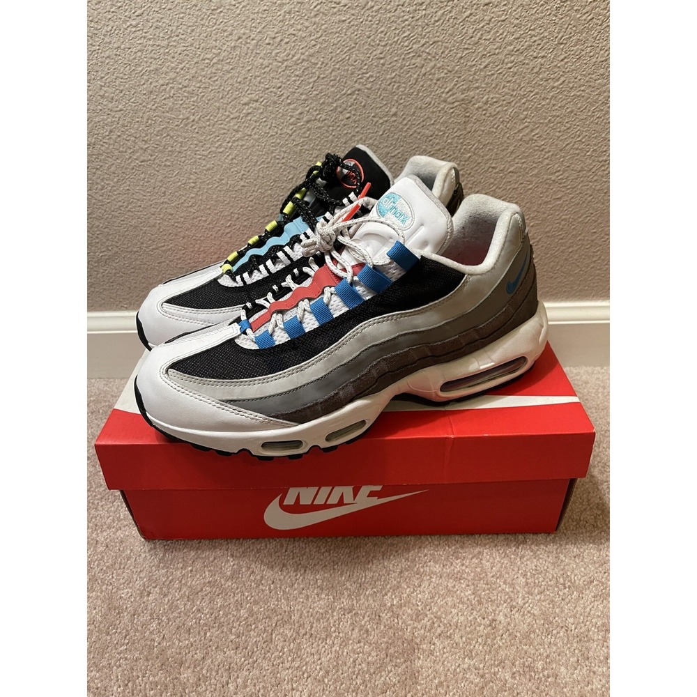 NIKE Men Size 10.5 AIR MAX 95 GREEDY 2.0 "WHAT THE" MULTI COLOR WHITE CJ0589-001